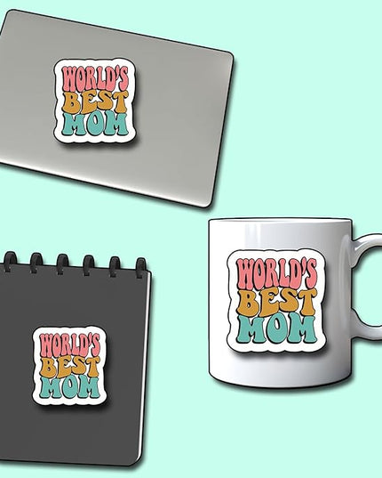 (3Pcs) World's Best Mom Sticker, Decal Gifts Mama Decorate Books Laptop Phone Water Bottles Kindles Stickers Tumbler Sticker Waterproof Vinyl Decorate Sticker 3" Inch