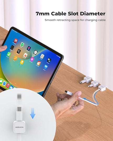 10 Pack Magnetic Cord Organizer, Magnetic Cable Clips for Desk Cable Management, Cord Holder for Nightstand, Wire Management Cable Holder for Charger Holders, Adhesive Cord Organizer Clips