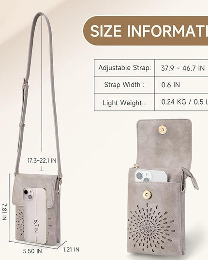 APHISON Small Crossbody Bags for Women Trendy, Leather Phone Wallet Purses Handbags Card Slots with Adjustable Strap