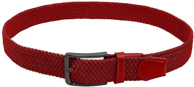Falari Men Women Multicolored Elastic Stretch Braided Belt Canvas Fabric Woven No Holes Belt