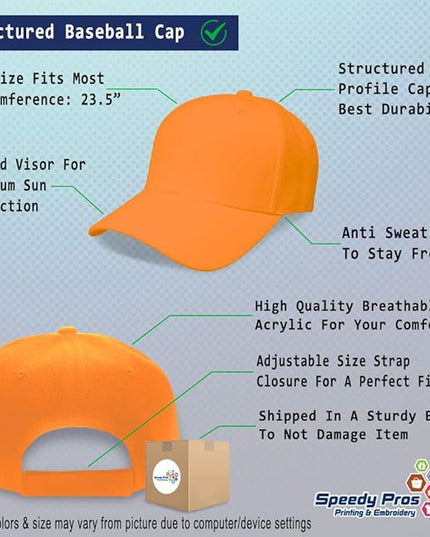 Baseball Cap Custom Personalized Text Dad Hats for Men & Women Strap Closure