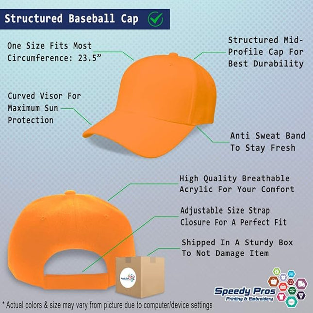 Baseball Cap Custom Personalized Text Dad Hats for Men & Women Strap Closure