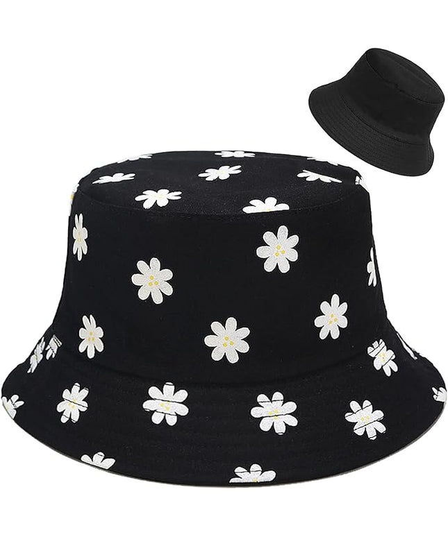 XYIYI Cute Bucket Hat Beach Fisherman Hats for Women, Reversible Double-Side-Wear