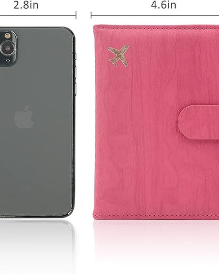 Melsbrinna Rfid Passport Holder for Travel women/Men, Cute Passport Wallet Rfid Blocking Card Slots, Rfid Passport Cover/CaseTravel Wallet, Passport Book Holder (1, Pink1)