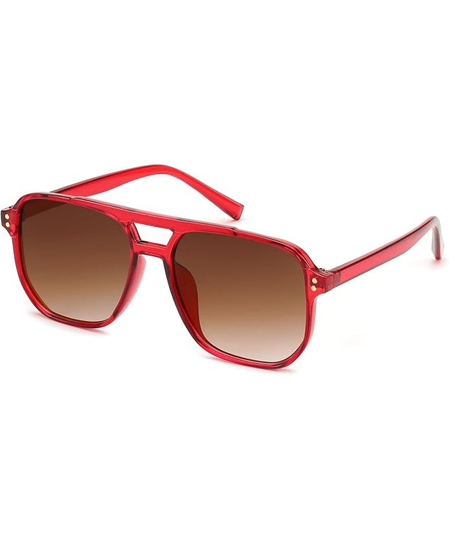 FEISEDY Retro Square Aviator Sunglasses Women Men 70s Vintage Trendy Plastic Frame Sun Glasses B2835