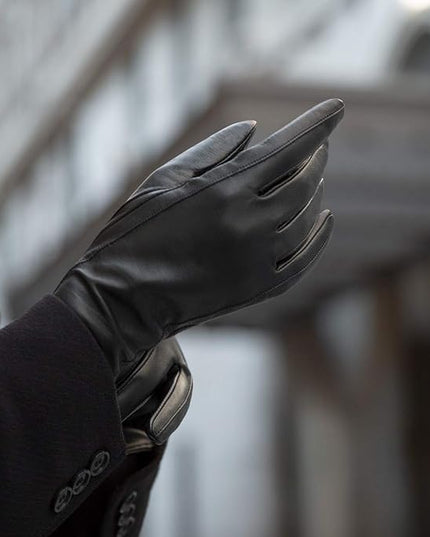 Downholme Touchscreen Leather Cashmere Lined Gloves for Women