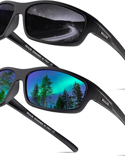 BEALER Polarized Sports Sunglasses for Men Lightweight TR90 Frame Sun Glasses Driving Cycling Fishing UV Protection Shades