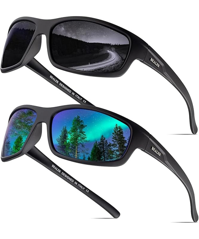 BEALER Polarized Sports Sunglasses for Men Lightweight TR90 Frame Sun Glasses Driving Cycling Fishing UV Protection Shades