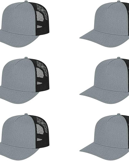 Cap America i3039 Classic 5 Panel Mid Profile Structured Trucker Mesh Back Cap w/ & Adjustable Snapback