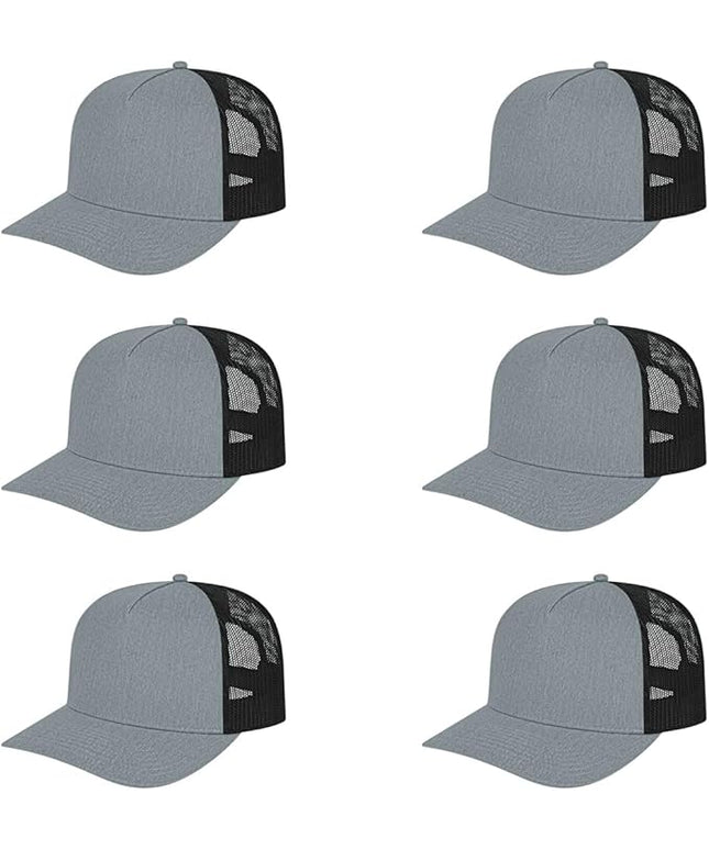 Cap America i3039 Classic 5 Panel Mid Profile Structured Trucker Mesh Back Cap w/ & Adjustable Snapback
