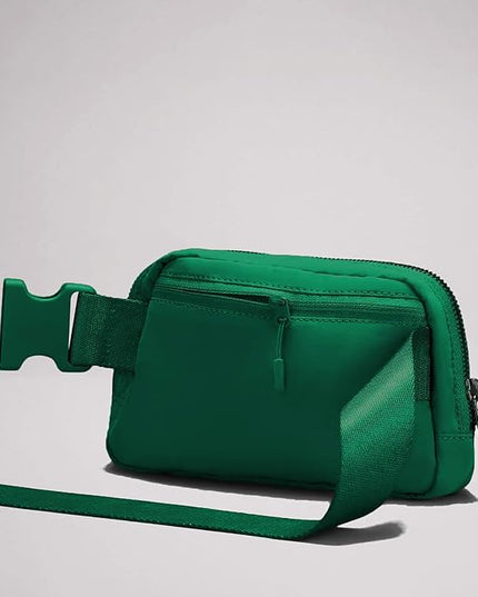 YOSHUYUKI Cross Body Fanny Packs for Women Men Fashion Waist Bag Pouch Nylon Small Travel Crossbody Bags Mini Purse Everywhere Belt Bag Bum Bag for Workout Running Hiking Everglade Green