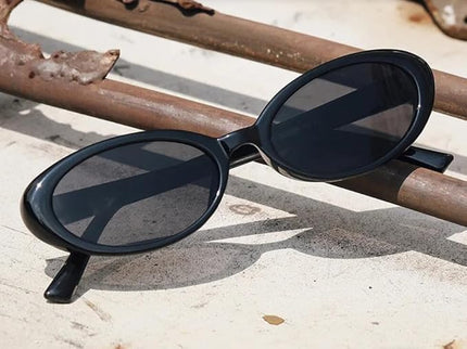 90s Sunglasses for Women Men Retro Small Oval Sunglasses