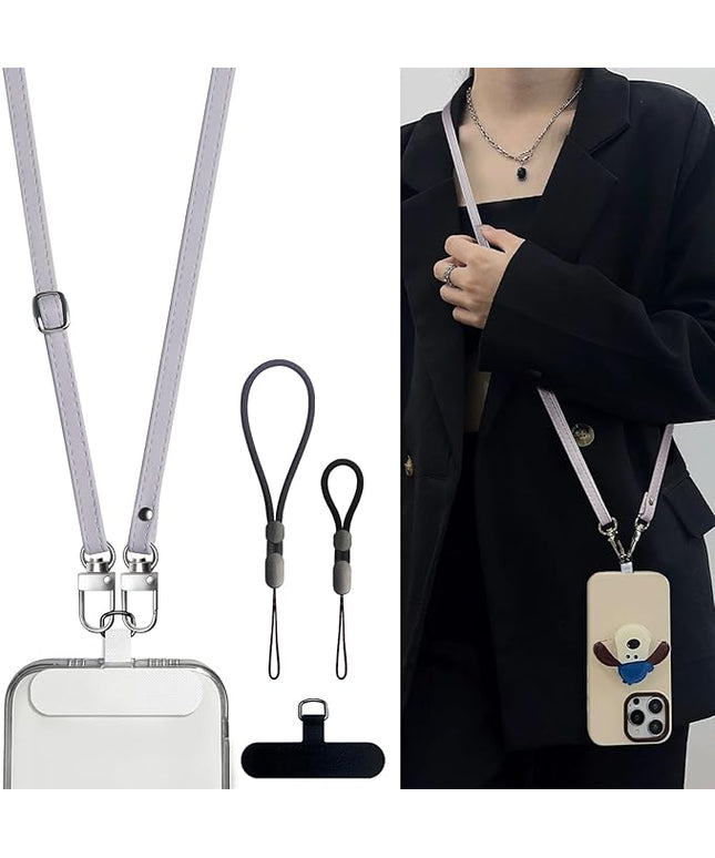 BFSD·DM Phone Crossbody Strap, Universal Crossbody Patch Phone Lanyards,Phone Lanyards for Around The Neck,Phone Strap,Compatible with Most Smartphones(Purple)