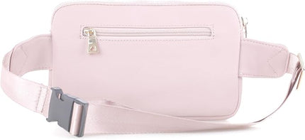 LOVESOME Vegan Leather Everywhere Fashion Waist Bag Fanny Pack Crossbody Bag Belt Bag Sling Bag with Adjustable Strap for Women (Blush)