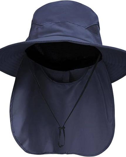 NPQQUAN Sun Hats for Men Women with Neck Flap UPF 50+ UV Protection Wide Brim Bucket Hat Safari Hiking Fishing Hats