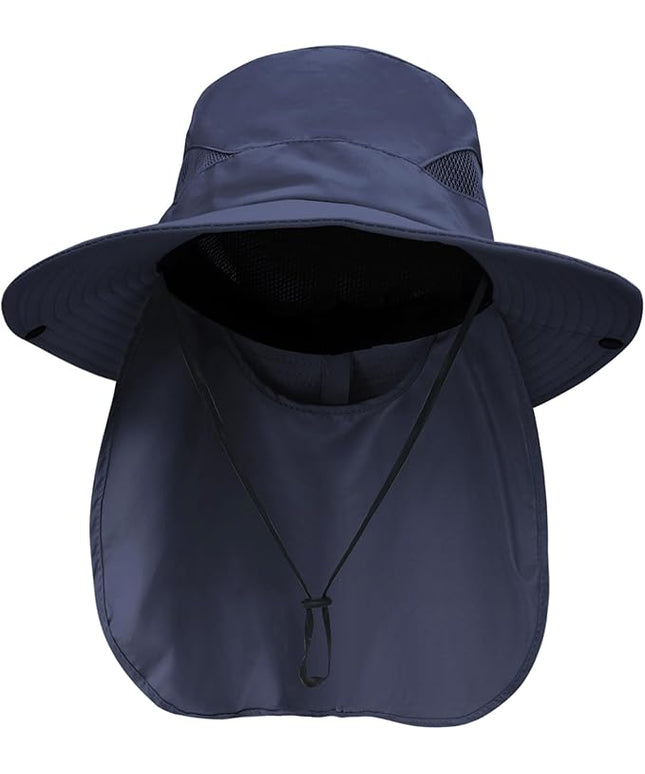 NPQQUAN Sun Hats for Men Women with Neck Flap UPF 50+ UV Protection Wide Brim Bucket Hat Safari Hiking Fishing Hats