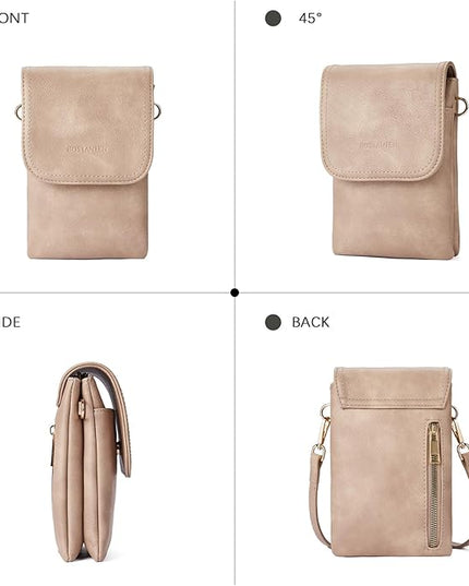 BOSTANTEN Vegan Leather Small Crossbody Bags for Women Designer Cell Phone Bag Wallet Purses Adjustable Strap
