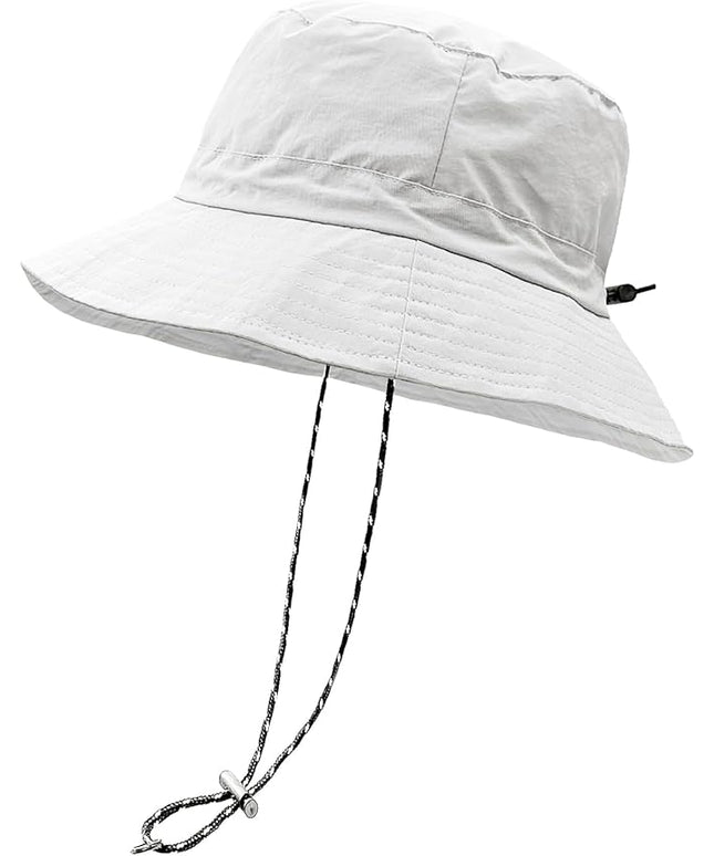 woogwin Waterproof Bucket Rain Hat with Chin Strap Quick Dry Packable Boonie Sun Hat Safari Hat UV Protection