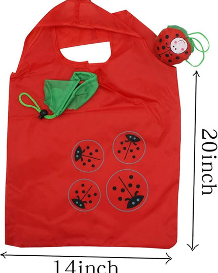 10PCS Folding Shopping Bags Reusable Shopping Tote Bags Compact Eco Periodic Duty Recycling Use Shopping Bags (Animals)