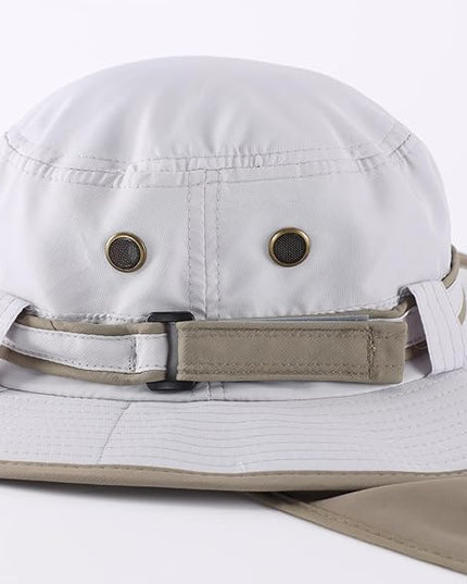 Home Prefer UPF50 Mens Sun Hat with Neck Flap Quick Dry UV Protection Cap Womens Wide Brim Fishing Hat Neck Flap Beach Garden
