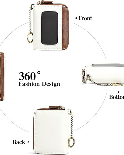 GOIACII Small Genuine Leather Wallet for Women, RFID Blocking Credit Card Holder Wallet