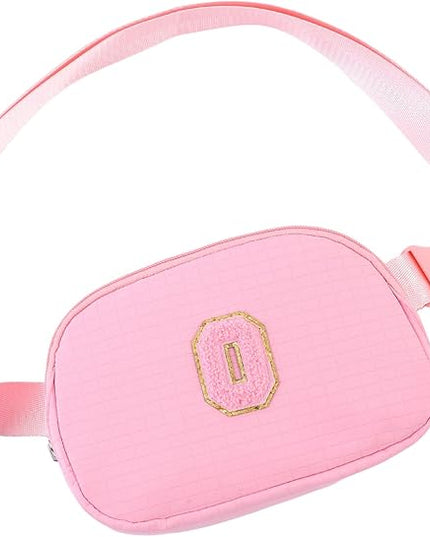 Glratn Initial Letter Fanny Pack for Girls,Patch Belt Bag,Toddler Crossbody Bags，Gifts for 3 4 5 6 7 8 9 10 11 12 Year Old Teens Kids,Christmas Graduation Gifts for Teen Girls.(Pink-O)