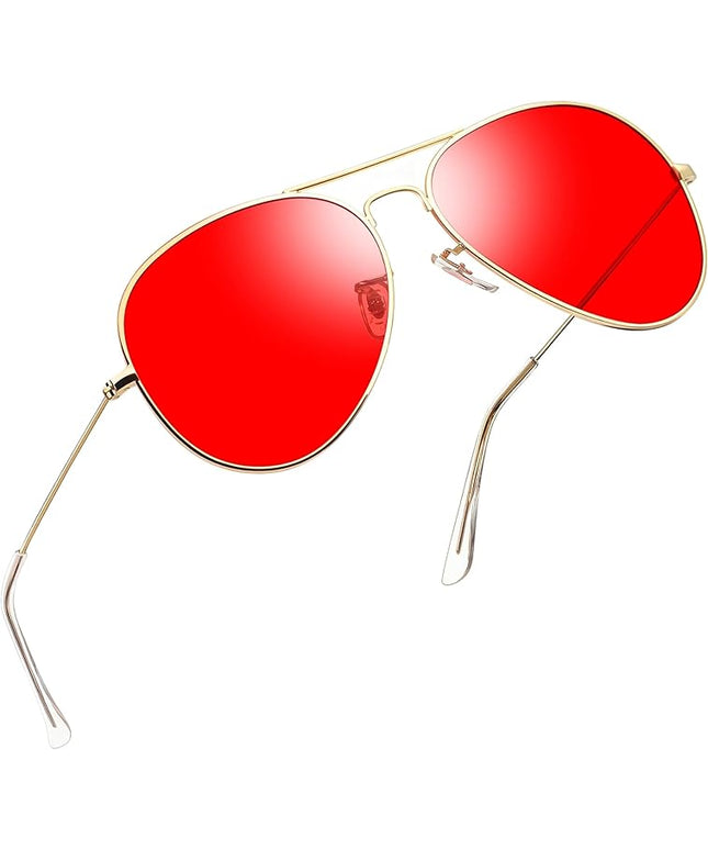 Joopin Polarized Metal Aviation Sunglasses Men, Classic Military Sun Glasses Women, Rectangle Shades UV400 Protection Costume