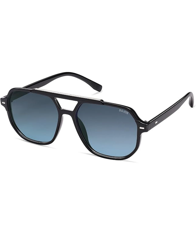 SOJOS Retro Trendy Aviator Polarized Sunglasses Men Women Vintage 70s Square Stylish Frame Sun Glasses SJ2283