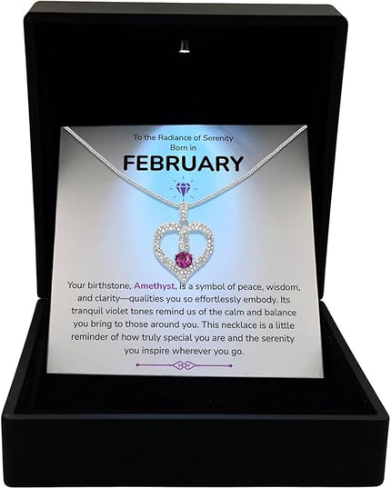 TRYNDI Birthstone Necklace for Women - Infinity 12 Months Birthstone Necklace, Christmas Gifts for Wife, Daughter, Girlfriend, Mom - Mother’s Day, Valentine’s, Anniversary, Birthday Gift for Her