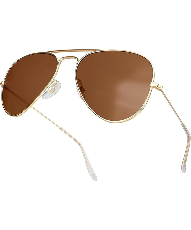 livho Sunglasses for Men Women Aviator Polarized Metal Mirror UV 400 Lens Protection