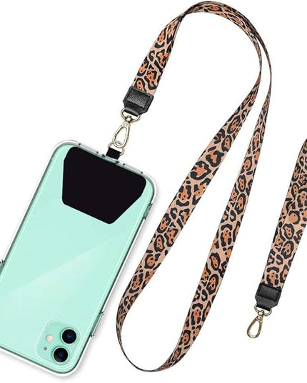 SHANSHUI Phone Strap, Universal Cell Phone Neck Lanyard Wrist Lanyard Tether Lanyard for Smartphone Safety Tether System Key Chain Holder - Cheetah