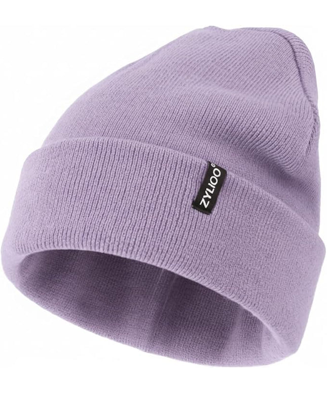 Zylioo Oversize Beanie Hats, XXL Big Size Ribbed Knit Cuffed Winter Hat for Cold Weather, Warm Skull Watch Cap