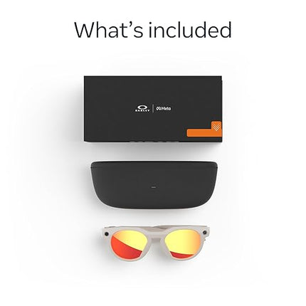 Oakley Meta HSTN, Warm Grey | Smart AI Glasses for Men, Women — Performance for Sports, Athletes — Camera, Audio, Video — 8 Hour Battery — 3K HD Resolution — Prizm™ Polarized Transitions® Lenses