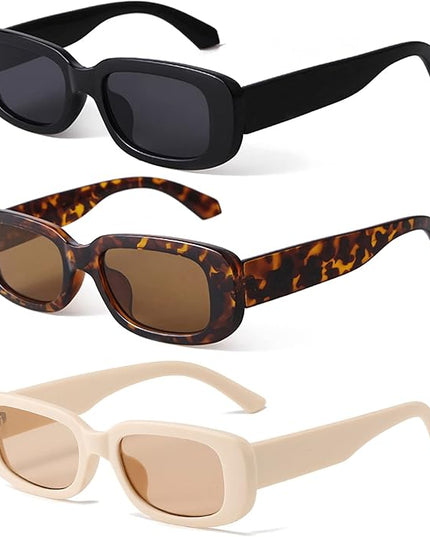 KUGUAOK Retro Rectangle Sunglasses Women and Men Vintage Small Square Sun Glasses UV Protection Glasse
