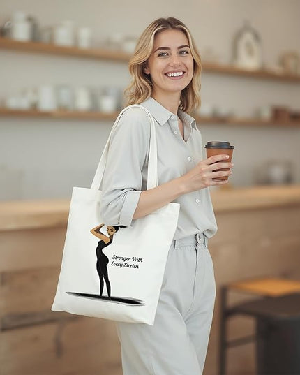 Tote Bag for Women, Reusable Zippered Canvas Bag with Handles Pocket Thick Canvas, for Grocery Shopping Beach Gift