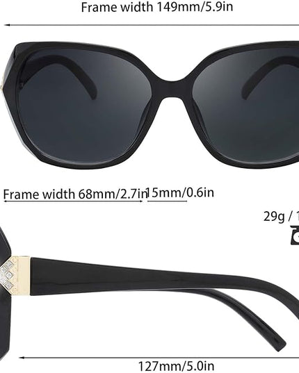 The Fresh Women's Oversized Square Jackie O Cat Eye Hybrid Butterfly Fashion Sunglasses - Exquisite Packaging