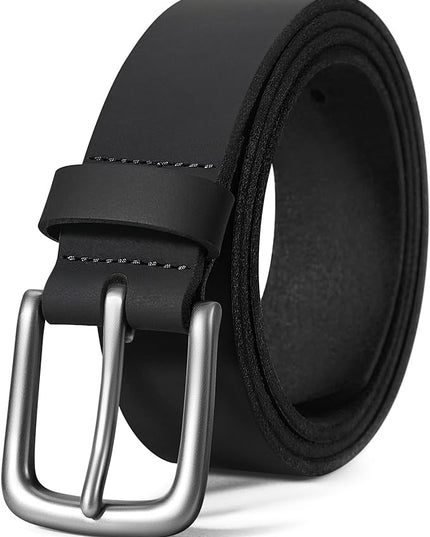 VATAN Men's Genuine Leather Casual Every Day Jeans Belts, Handmade Men Leather Belt with Gift Box
