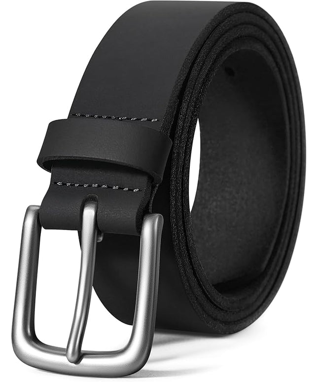 VATAN Men's Genuine Leather Casual Every Day Jeans Belts, Handmade Men Leather Belt with Gift Box