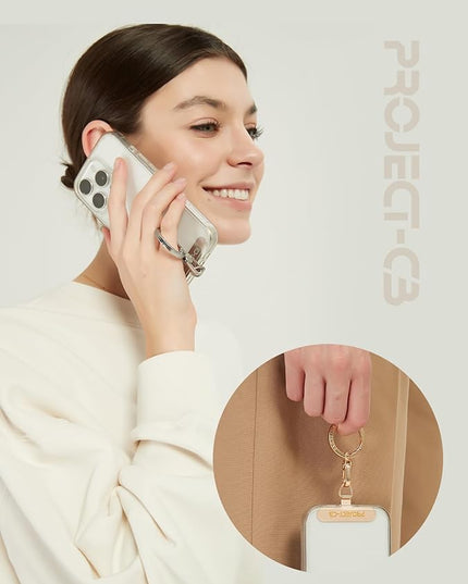 project-cb Phone Metal Tether Tab, Lanyard Patch, Phone Stand Key Ring, Ring Holder, Strap Tab