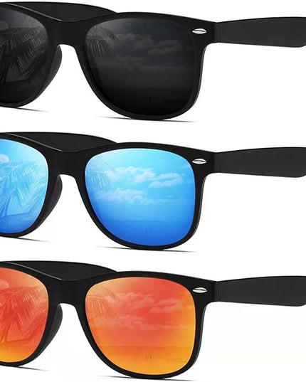 DEMIKOS Sunglasses Men Polarized Sunglasses for Mens Womens Retro Mirror Lens for Driving Fishing UV Protection