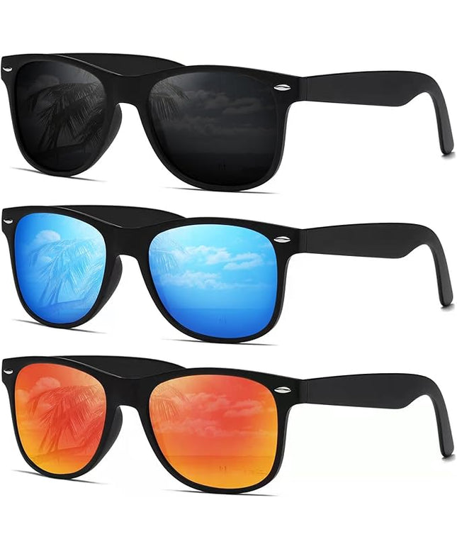 DEMIKOS Sunglasses Men Polarized Sunglasses for Mens Womens Retro Mirror Lens for Driving Fishing UV Protection