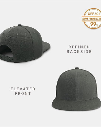 CHOK.LIDS Flat Bill Visor Classic Snapback Hat Blank Adjustable Brim High Top End Trendy Color Style Plain Tone Baseball Cap