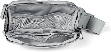 C.C Belt Bag for Women – Quilted Fanny Pack Crossbody Waist Bag with Adjustable Strap, Fashion Gift Idea (Camo grey)