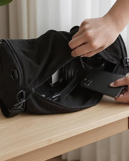 Expandable Crossbody Bag, Trendy Waterproof Nylon Wrinkle Fabric Sling Shoulder Purse for Women & Men