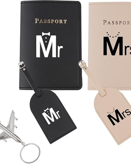 Passport Wallets Travel Holder Set,Honeymoon Gift, Slim Passport Case Covers and Organizer Slots Couple,Wedding Bridal Shower GiftWallets Travel Holder Set