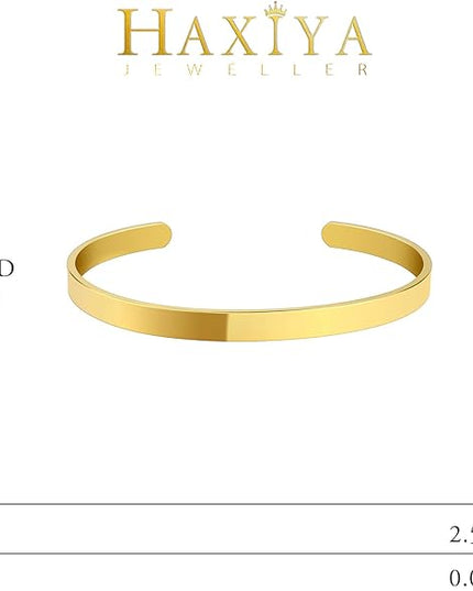 18K Gold Plated Bracelets for Women Dainty Gold Bangle Cuff Bracelets Non Tarnish Love Friendship Jewelry Gifts