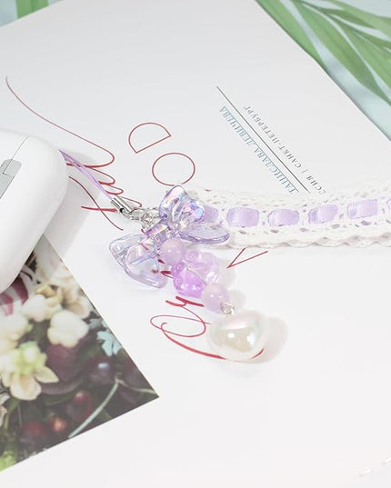 Beaded Camera Wrist Strap, Cute Phone Charms Strap, Pearl Bracelet Wrist Strap, Phone Keychain Decoration for Wallet
