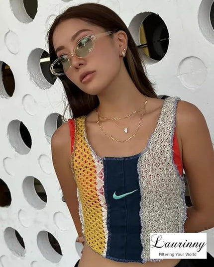 90s Sunglasses for Women Men Retro Small Oval Sunglasses
