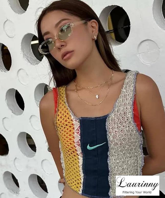 90s Sunglasses for Women Men Retro Small Oval Sunglasses