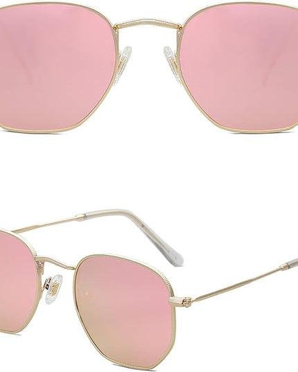 SOJOS Square Polarized Sunglasses for Women Men Small Hexagonal Polygon Shades SJ1072